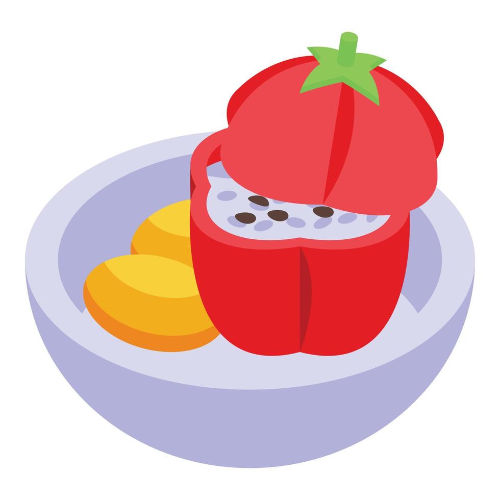 Rice paprika icon isometric vector. Food menu vector