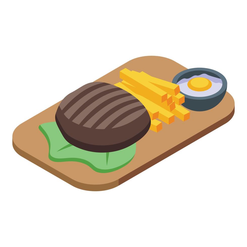 Balkan burger icon isometric vector. Restaurant meat vector