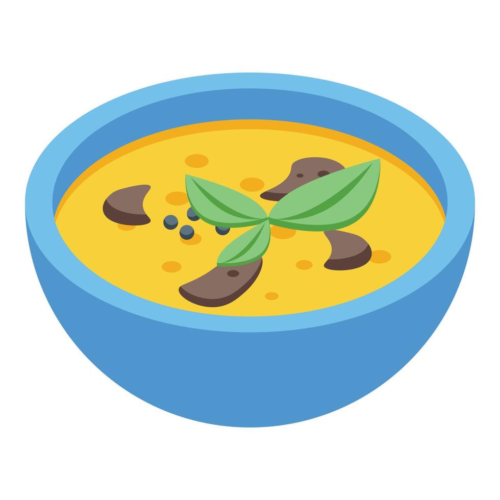 icono de sopa de frijoles vector isométrico. comida de queso