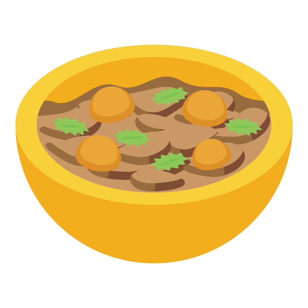 Bean food icon isometric vector. Meal meat vector