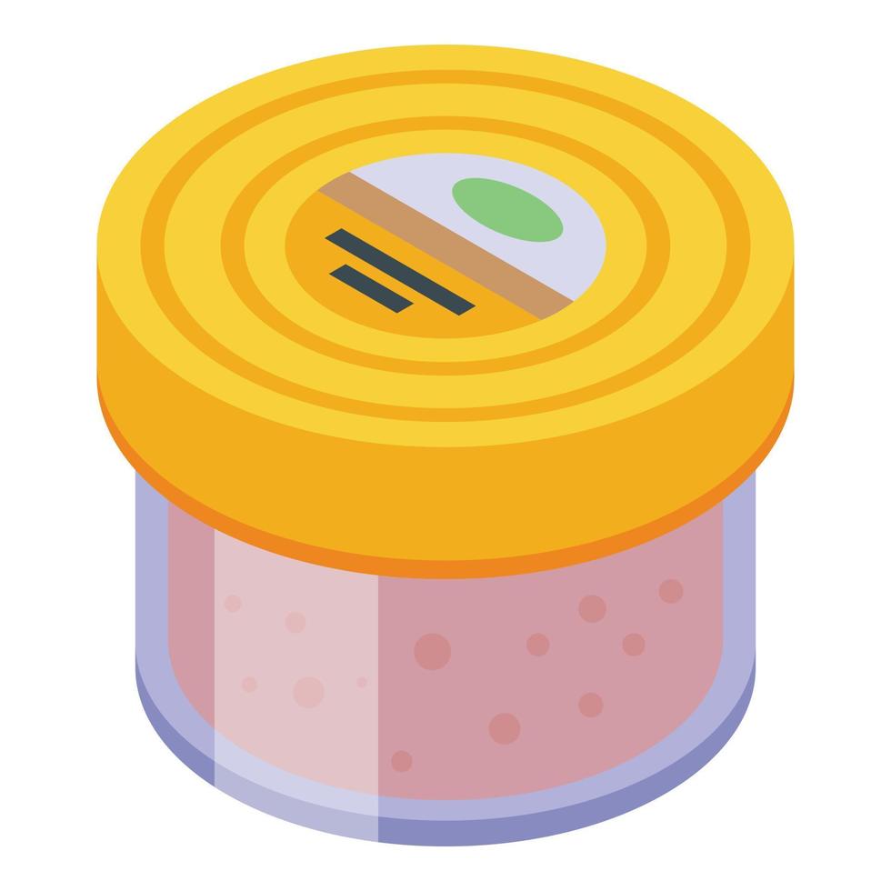 Jar foie icon isometric vector. Goose food vector