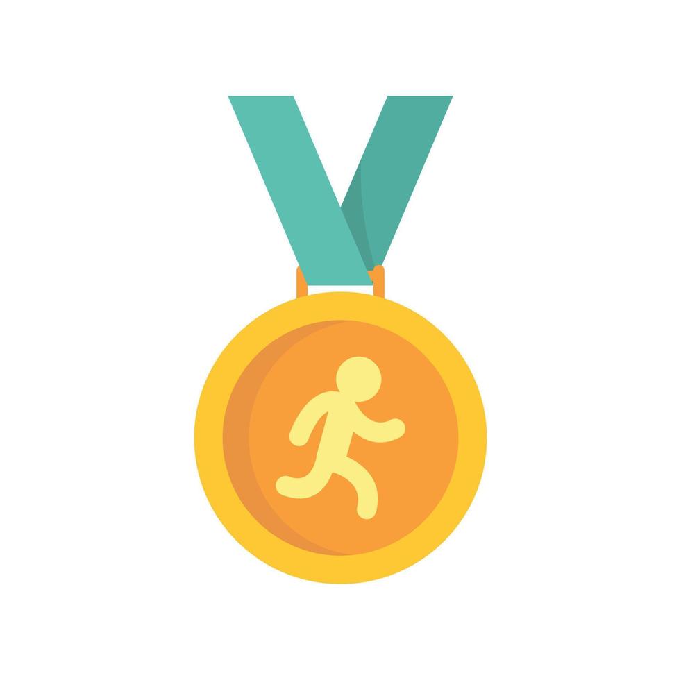 Running gold medal icon flat isolated vector