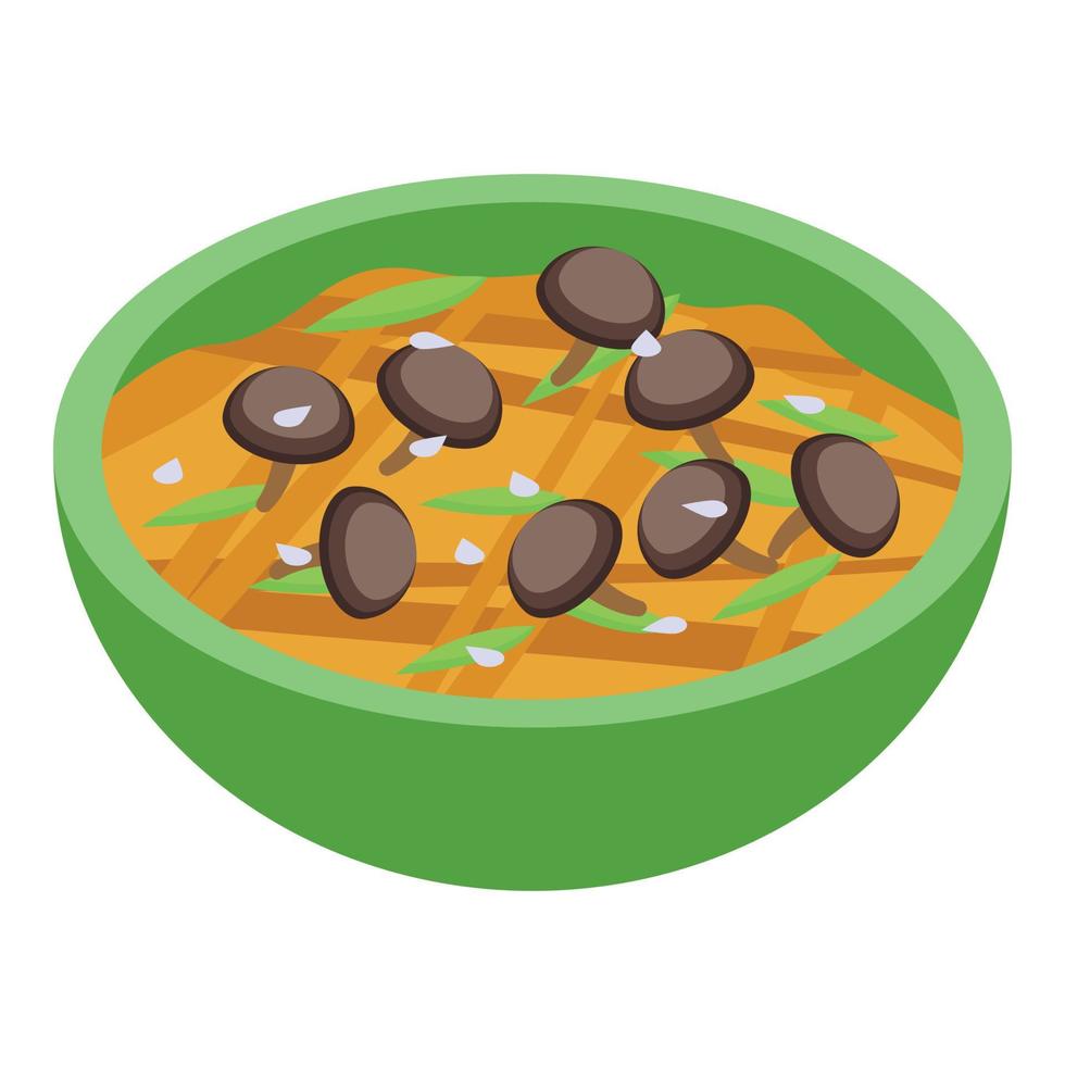 Shiitake salad icon isometric vector. Mushroom food vector