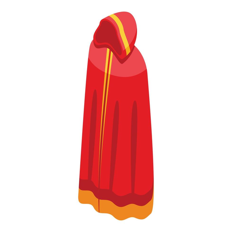 Red royal cloak icon isometric vector. Cape hero vector