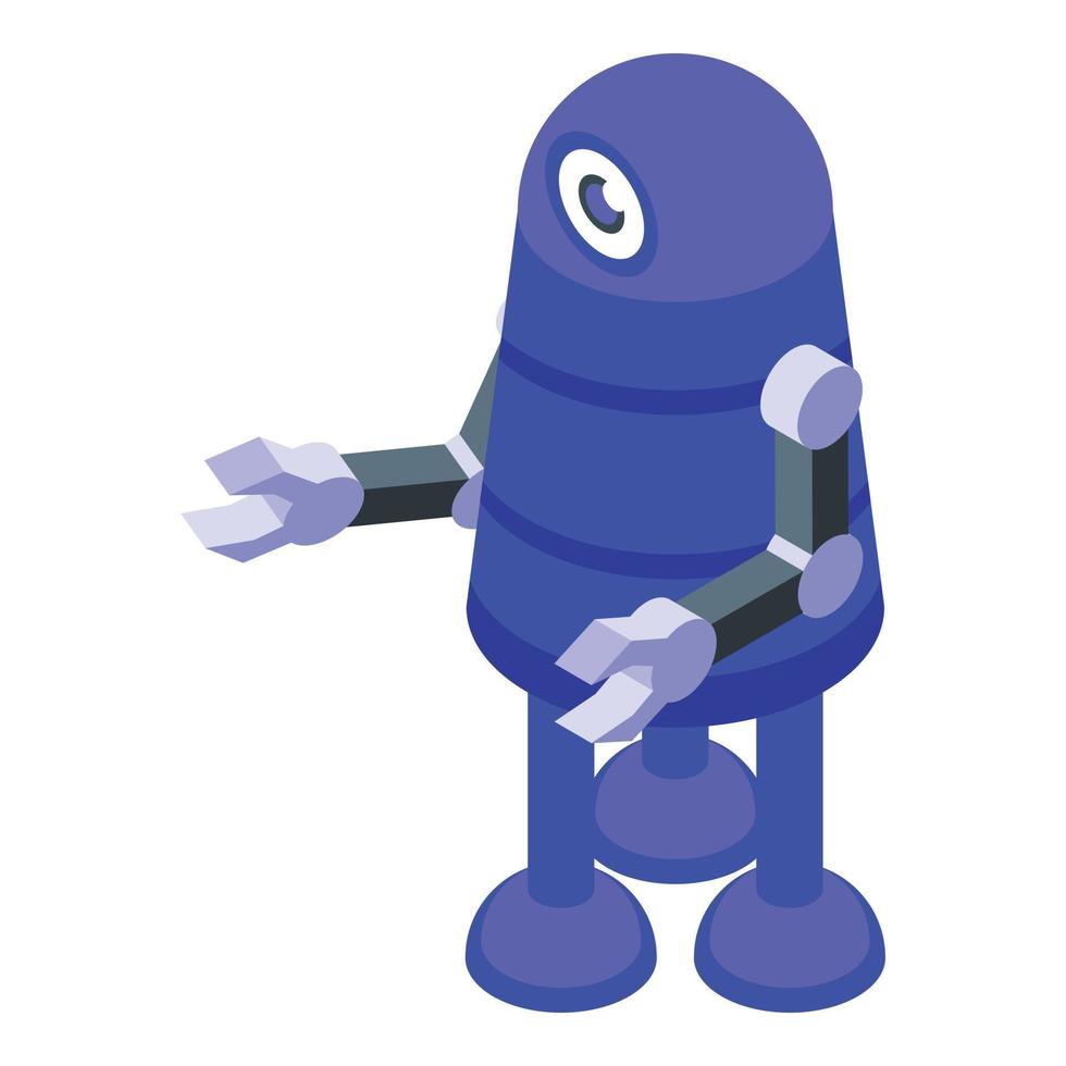 Blue robot icon isometric vector. Animal monster vector