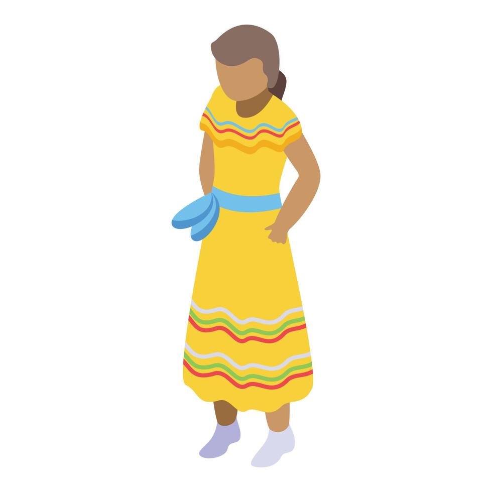 Nicaragua girl icon isometric vector. Travel day vector