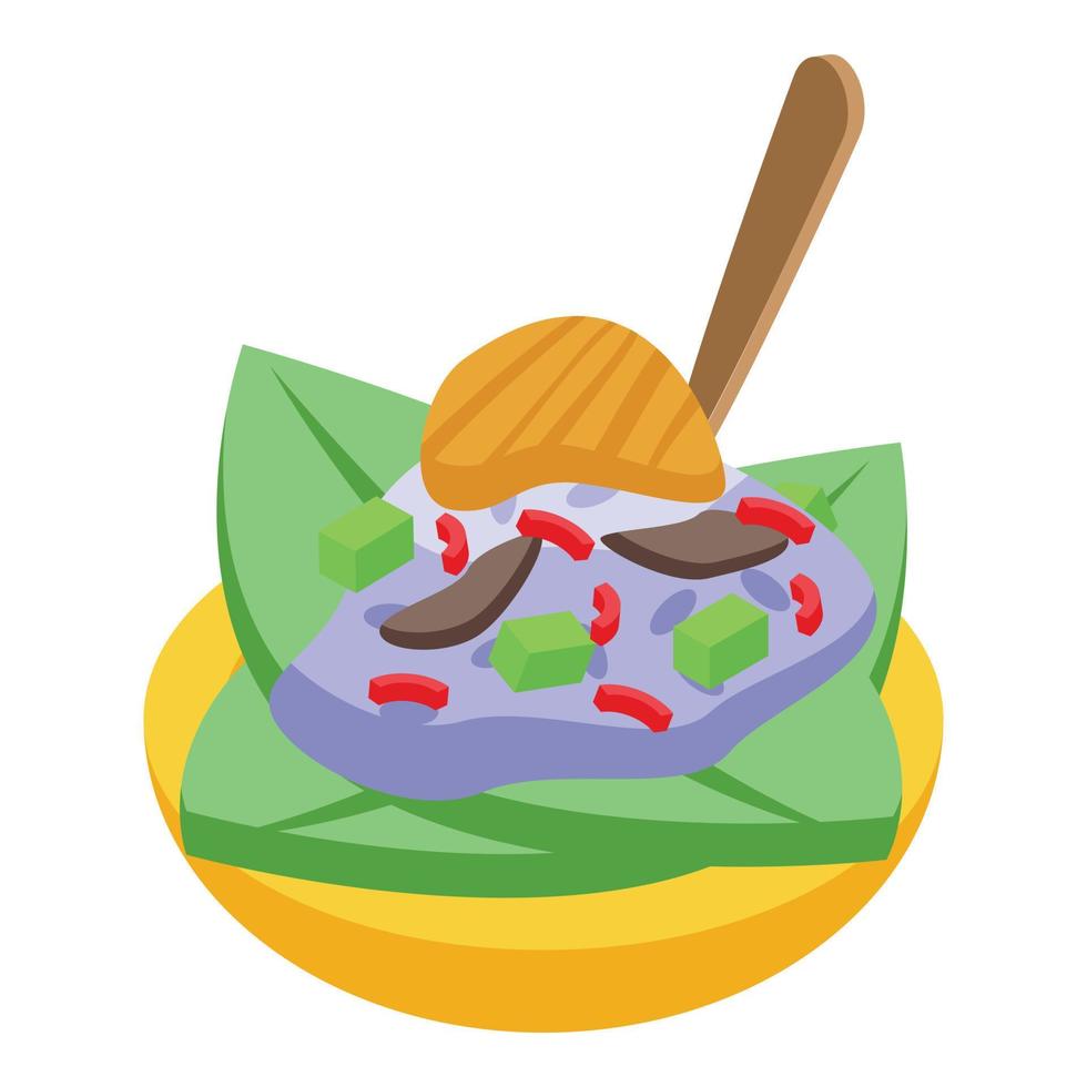 Nicaragua salad icon isometric vector. Travel plant vector