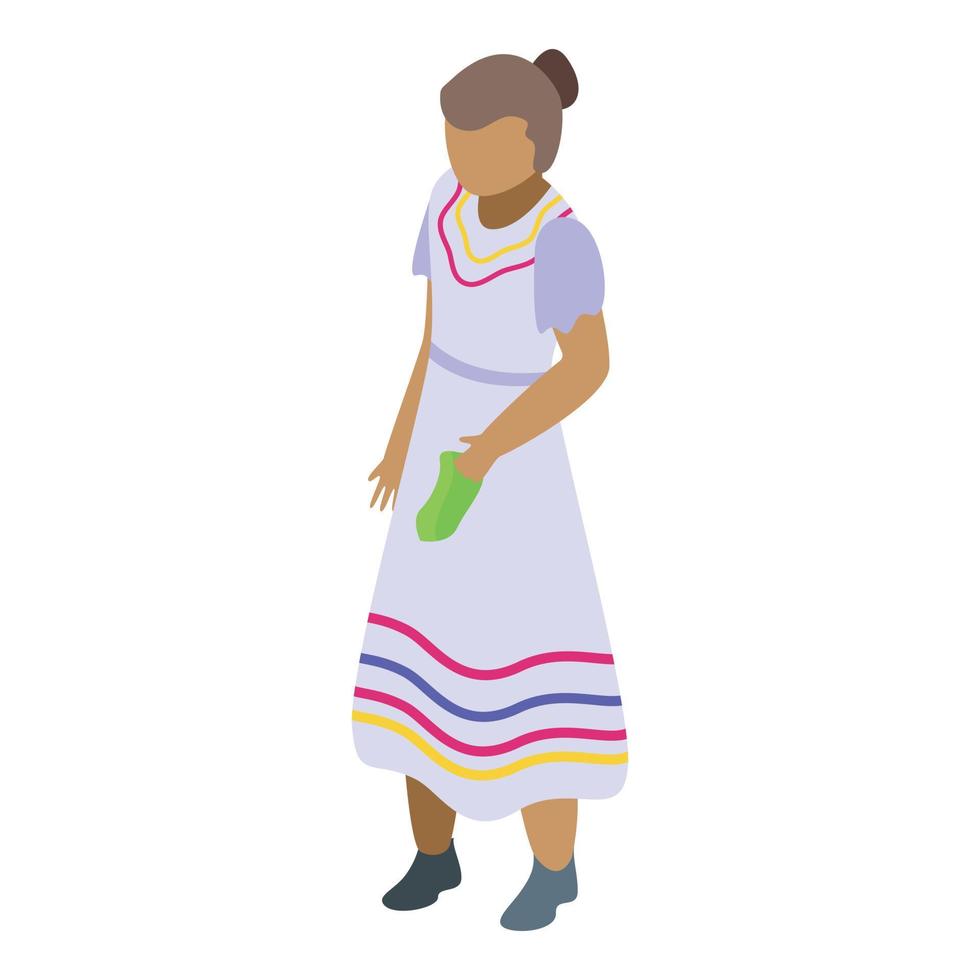 Nicaragua woman icon isometric vector. Travel country vector