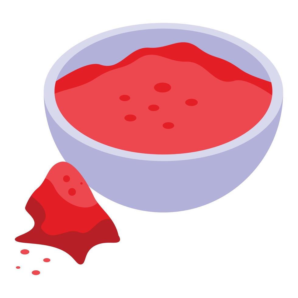 icono de polvo rojo vector isométrico. comida española