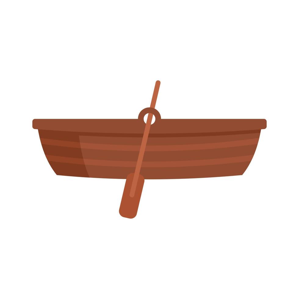 icono de barco de madera de inmigrantes vector aislado plano