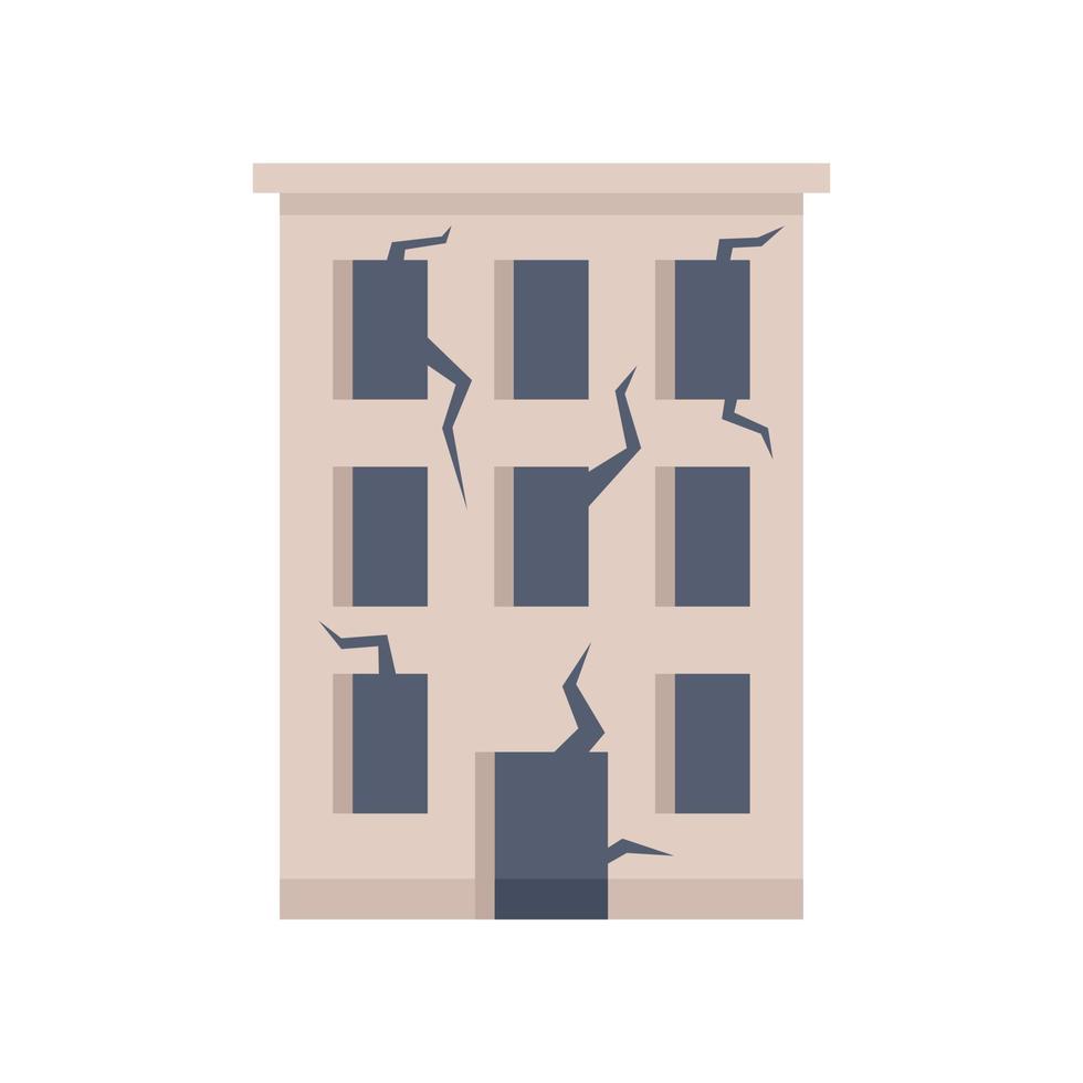 Destroyed building icon flat isolated vector