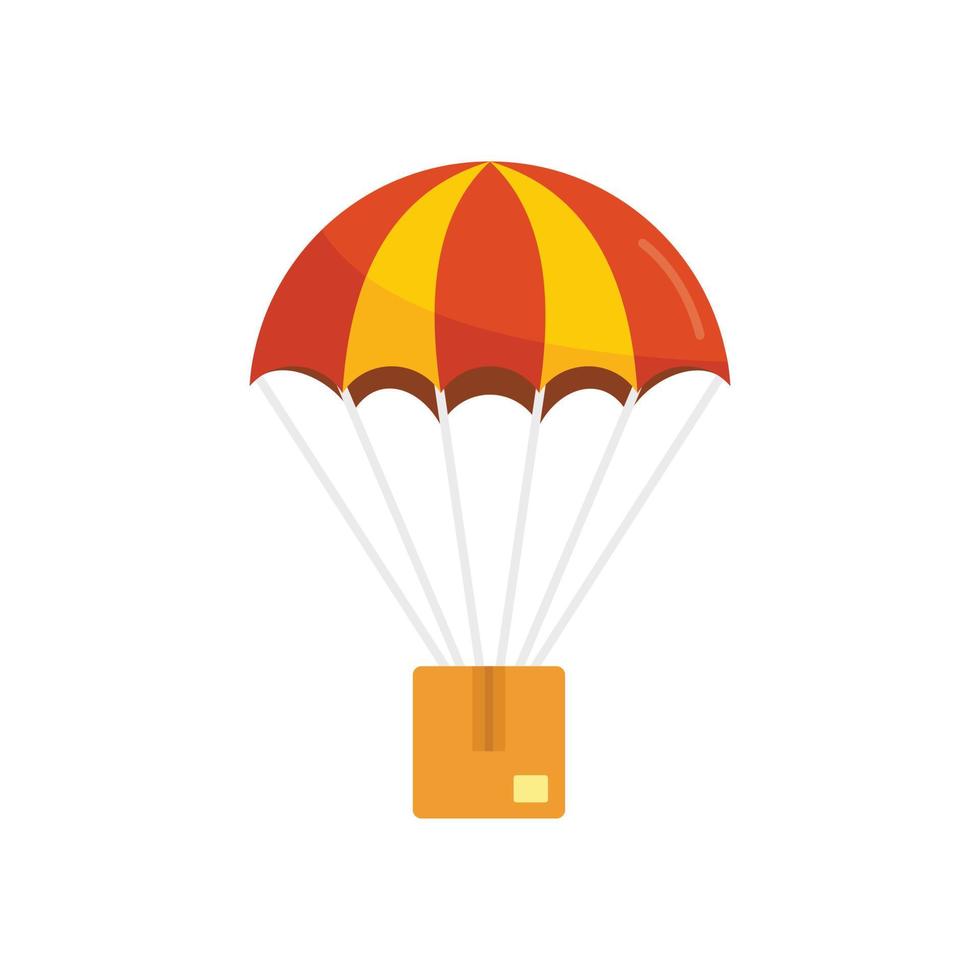icono de paquete de paracaidismo vector aislado plano