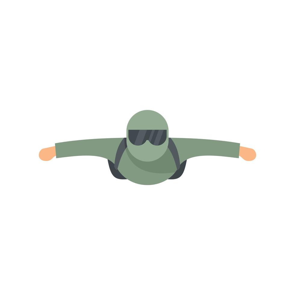 Man skydiving icon flat isolated vector