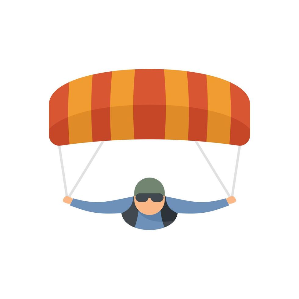 Parachuting man icon flat isolated vector