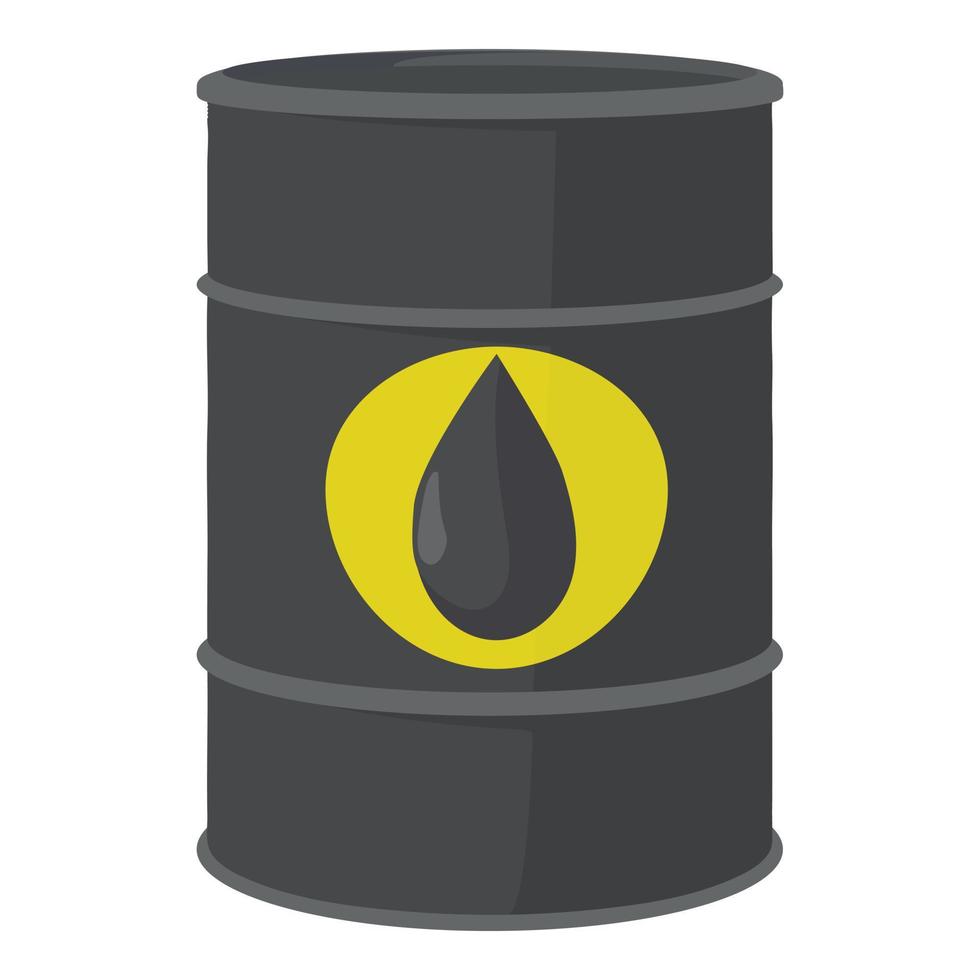 Oil barrel icon, cartoon style vector