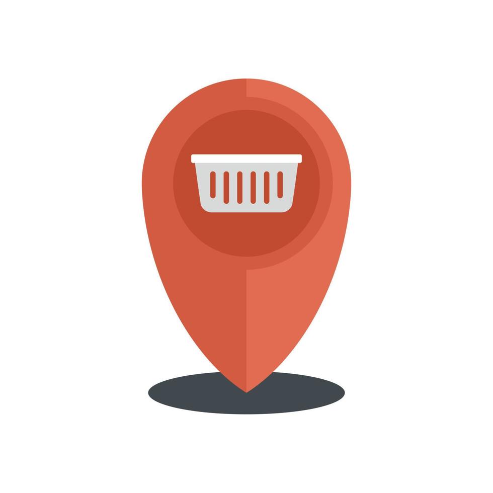 tienda gps pin icono plano aislado vector