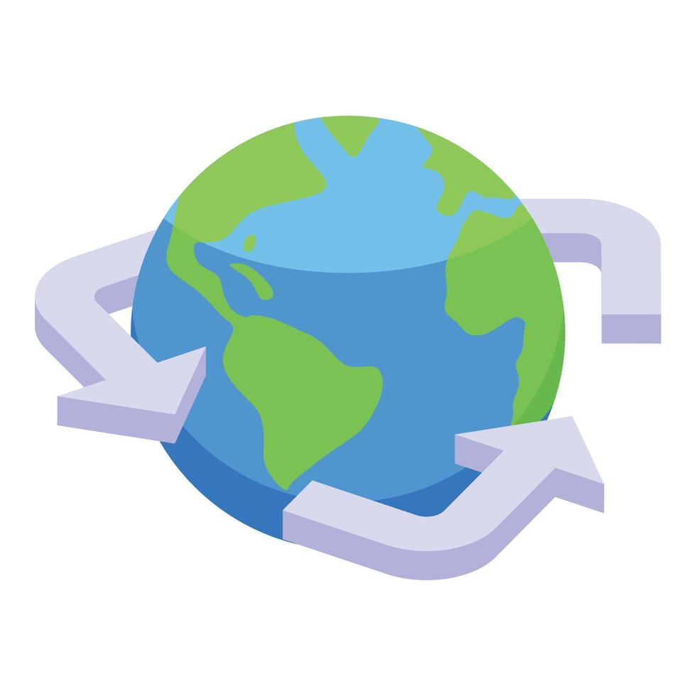 Eco planet icon isometric vector. Green environment vector