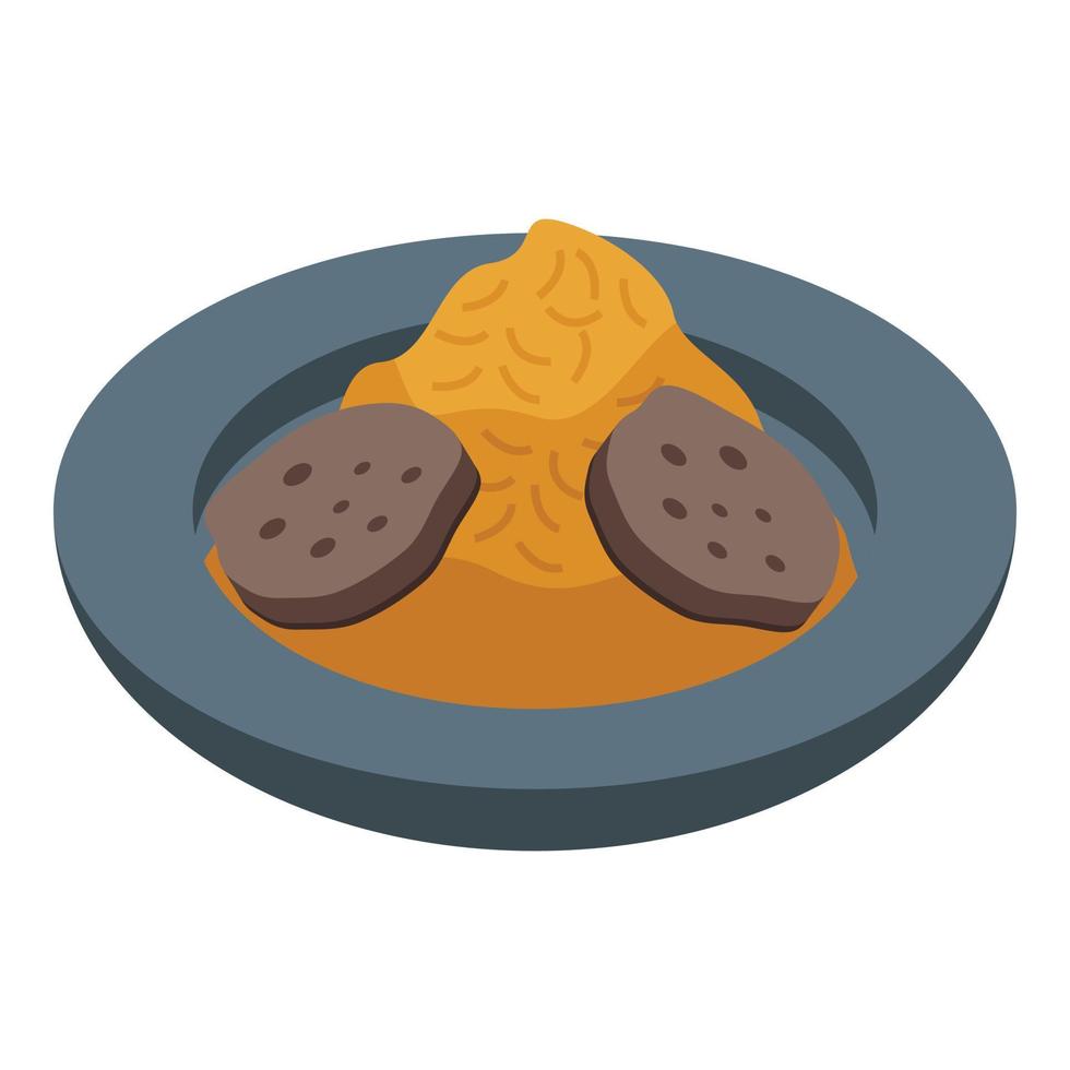 Menu pilaf icon isometric vector. Food azerbaijan vector