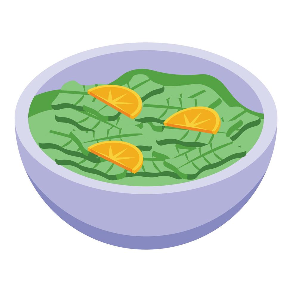 icono de sopa verde vector isométrico. pilaf de comida