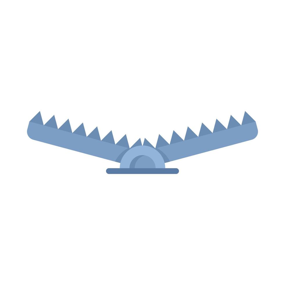 Caution animal trap icon flat isolated vector
