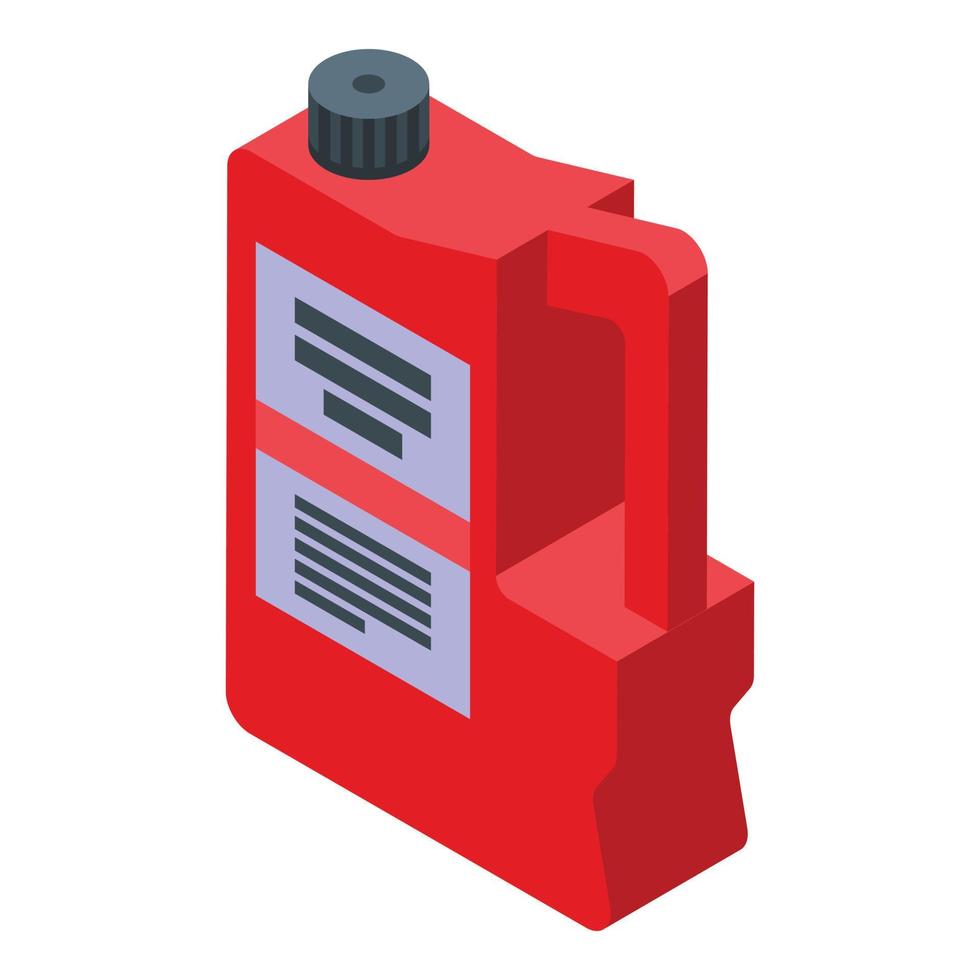 Red canister icon isometric vector. Car service vector