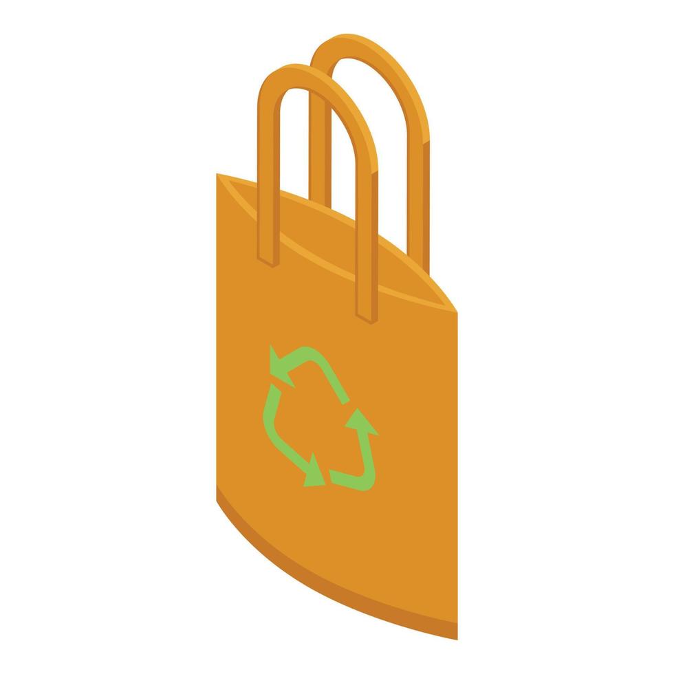 icono de bolsa de reciclaje vector isométrico. energía ecológica