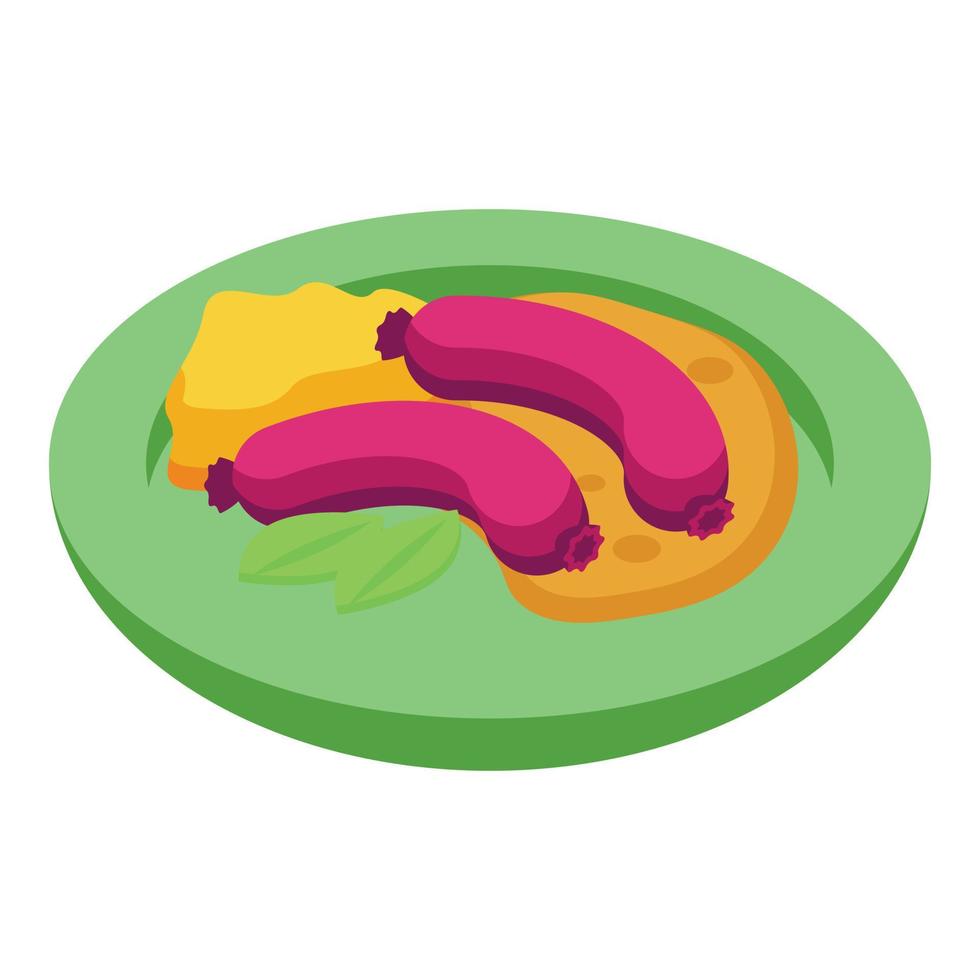 Austria sausage icon isometric vector. Austrian food vector