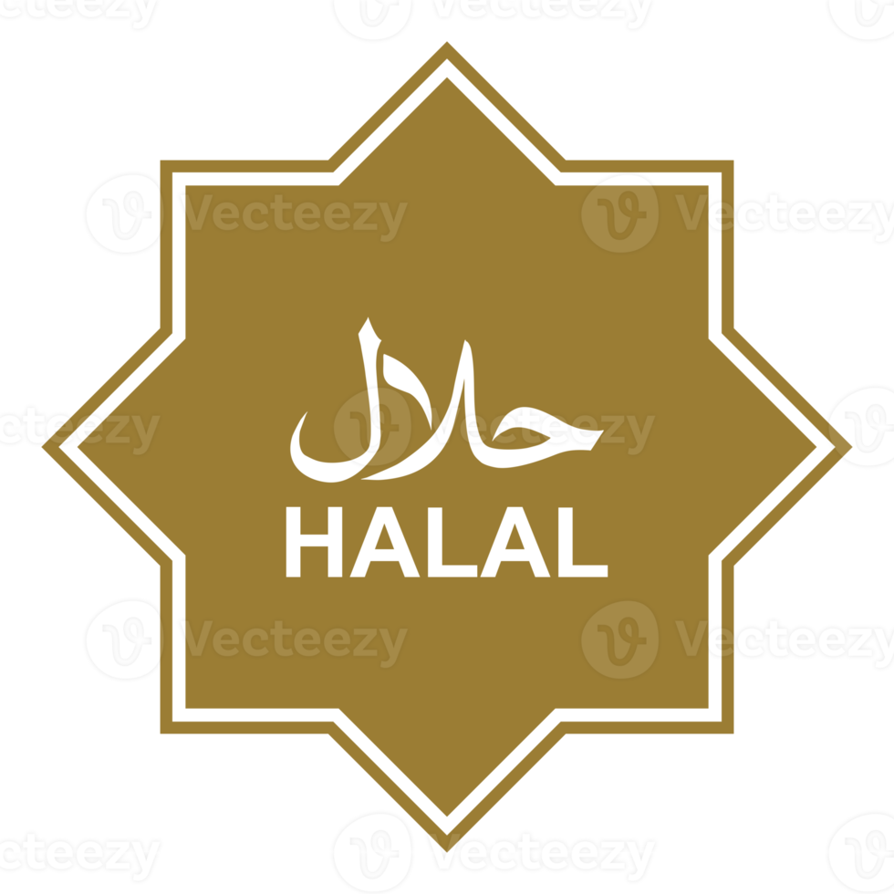 símbolo do ícone do logotipo halal. certificação de alimentos islâmicos halal. formato png