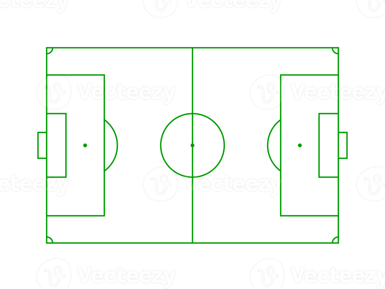 um campo de futebol também conhecido como campo de futebol, campo de futebol ou campo de futebol para ilustração de arte, aplicativos, site, pictograma, infográfico, notícias ou design gráfico. formato png