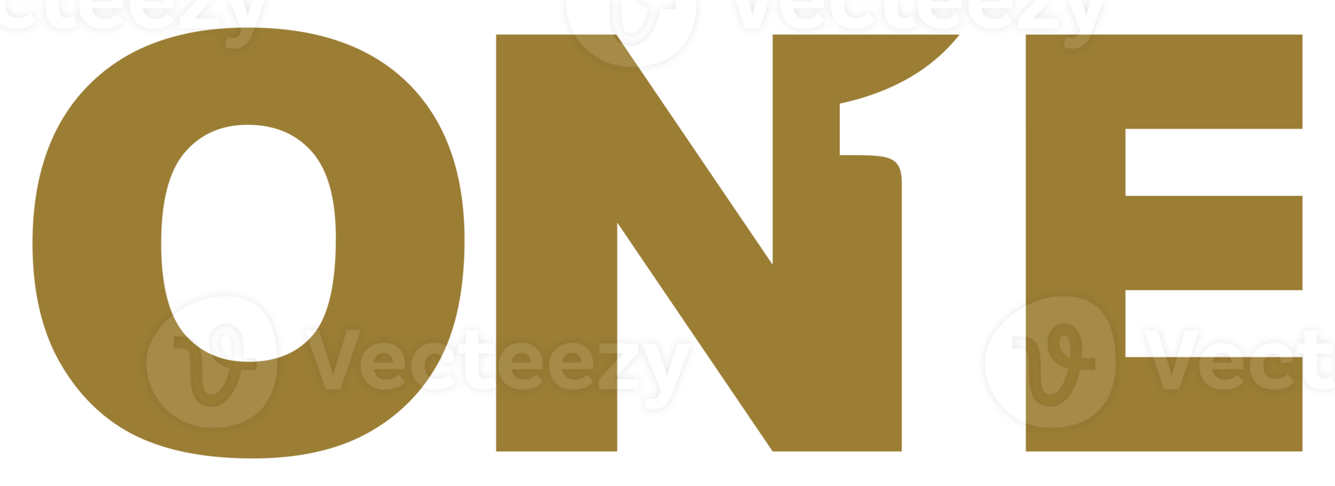 'ONE' Expression Lettering Illustration for Logo, Art Illustration, Pictogram, Apps, Website or Graphic Design Element. Format PNG