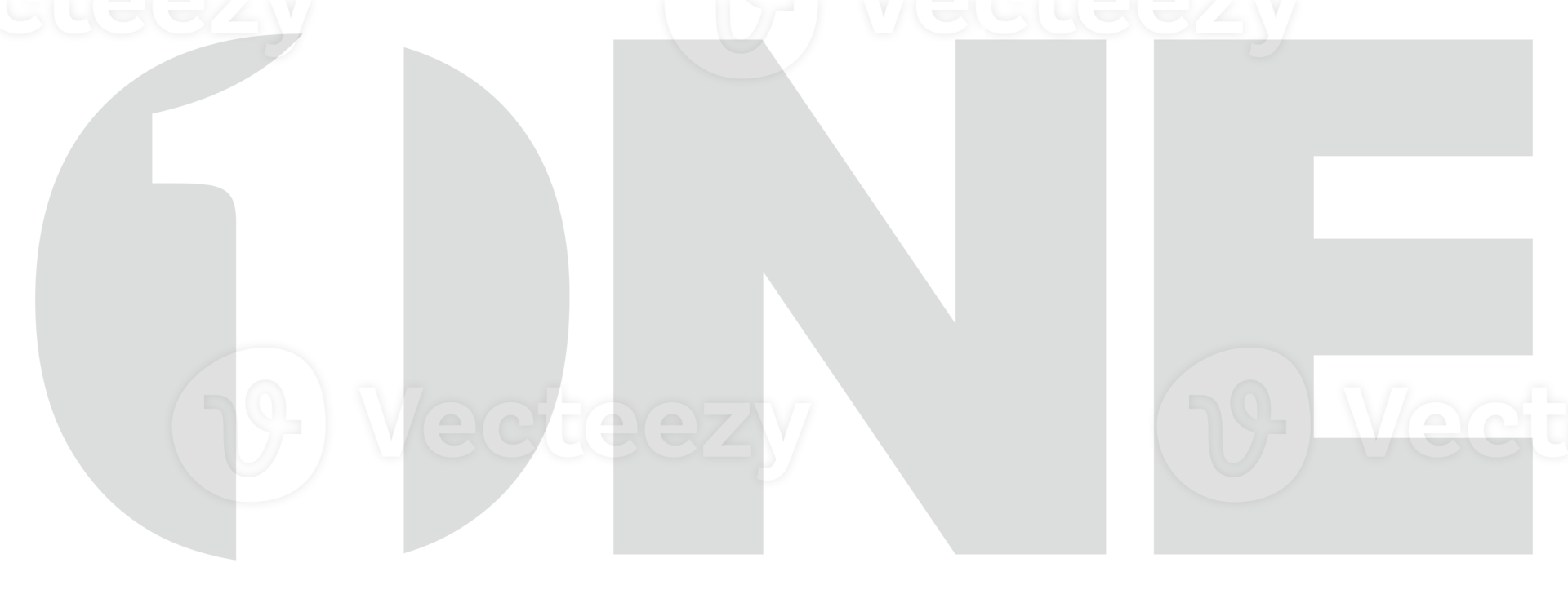 'ONE' Expression Lettering Illustration for Logo, Art Illustration, Pictogram, Apps, Website or Graphic Design Element. Format PNG