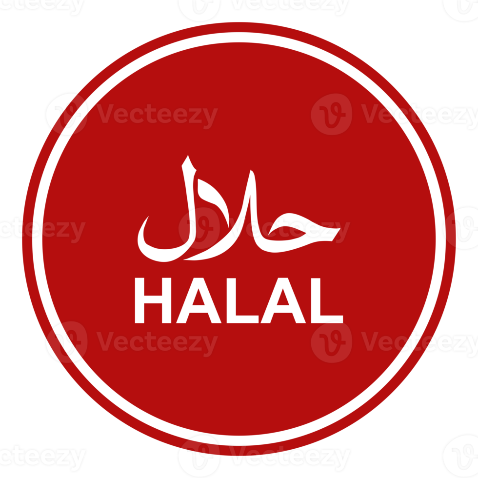 símbolo de icono del logotipo halal. Certificación de comida islámica halal. formato png