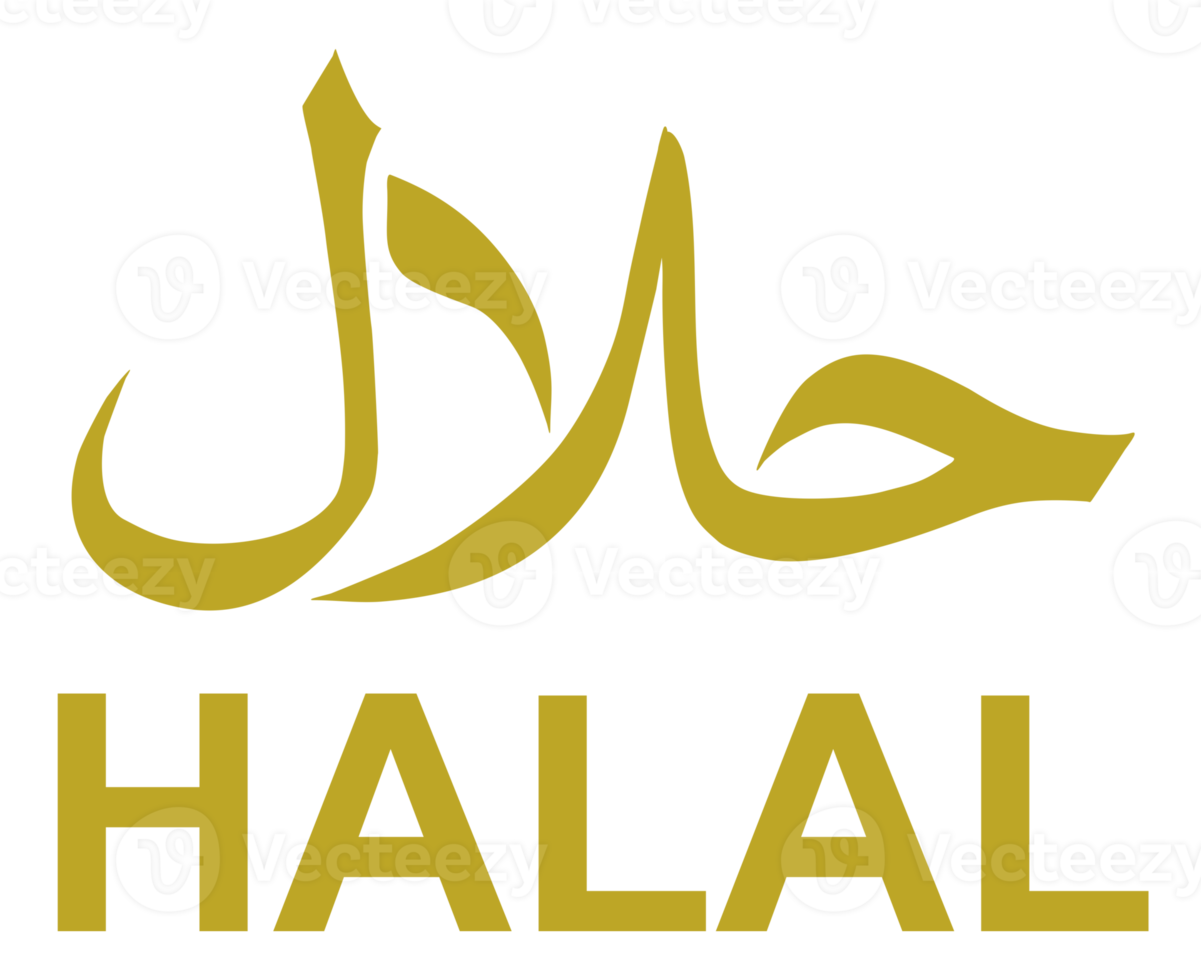 Halal Logo Icon Symbol. Halal Islamic Food Certification. Format PNG