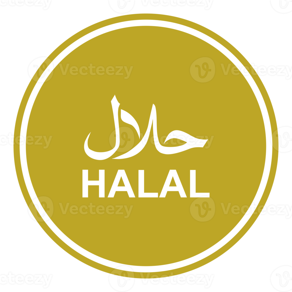 Halal Logo Icon Symbol. Halal Islamic Food Certification. Format PNG