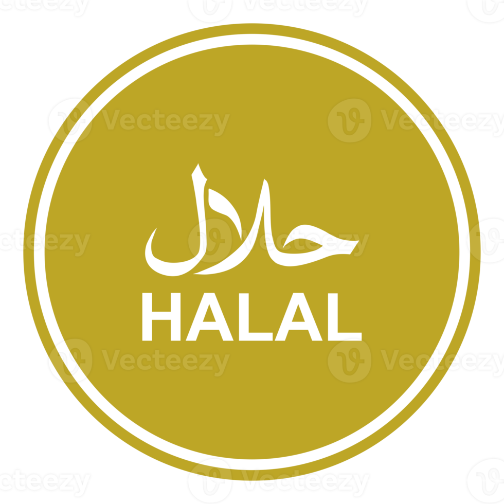 halal logo icoon symbool. halal Islamitisch voedsel certificering. formaat PNG