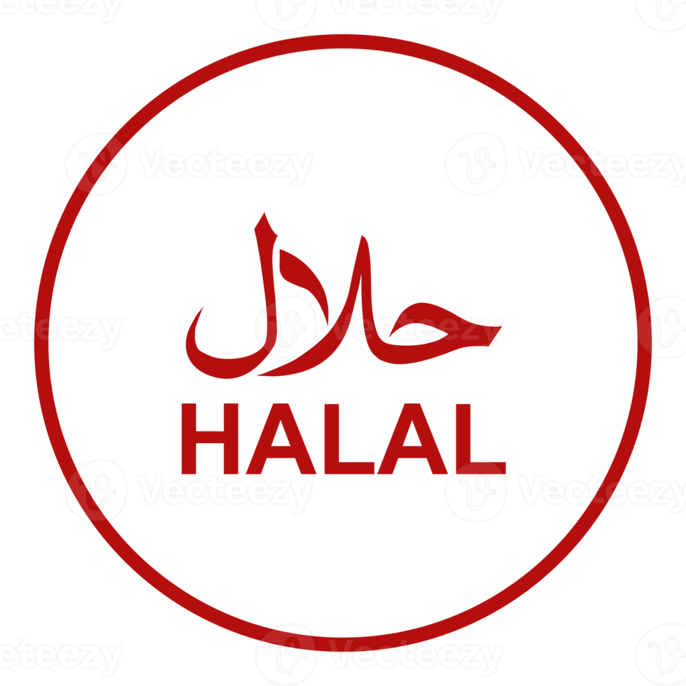 símbolo do ícone do logotipo halal. certificação de alimentos islâmicos halal. formato png