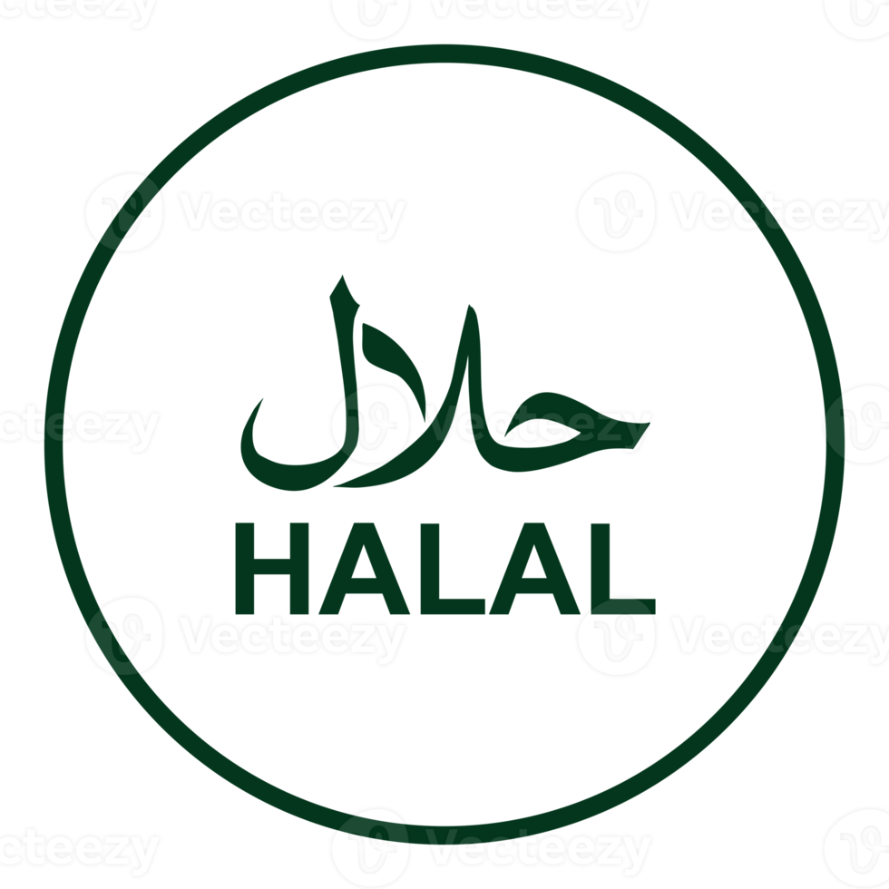 halal logo icoon symbool. halal Islamitisch voedsel certificering. formaat PNG