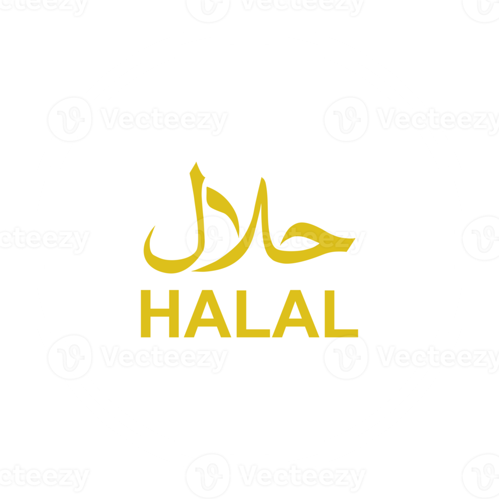 símbolo de icono del logotipo halal. Certificación de comida islámica halal. formato png