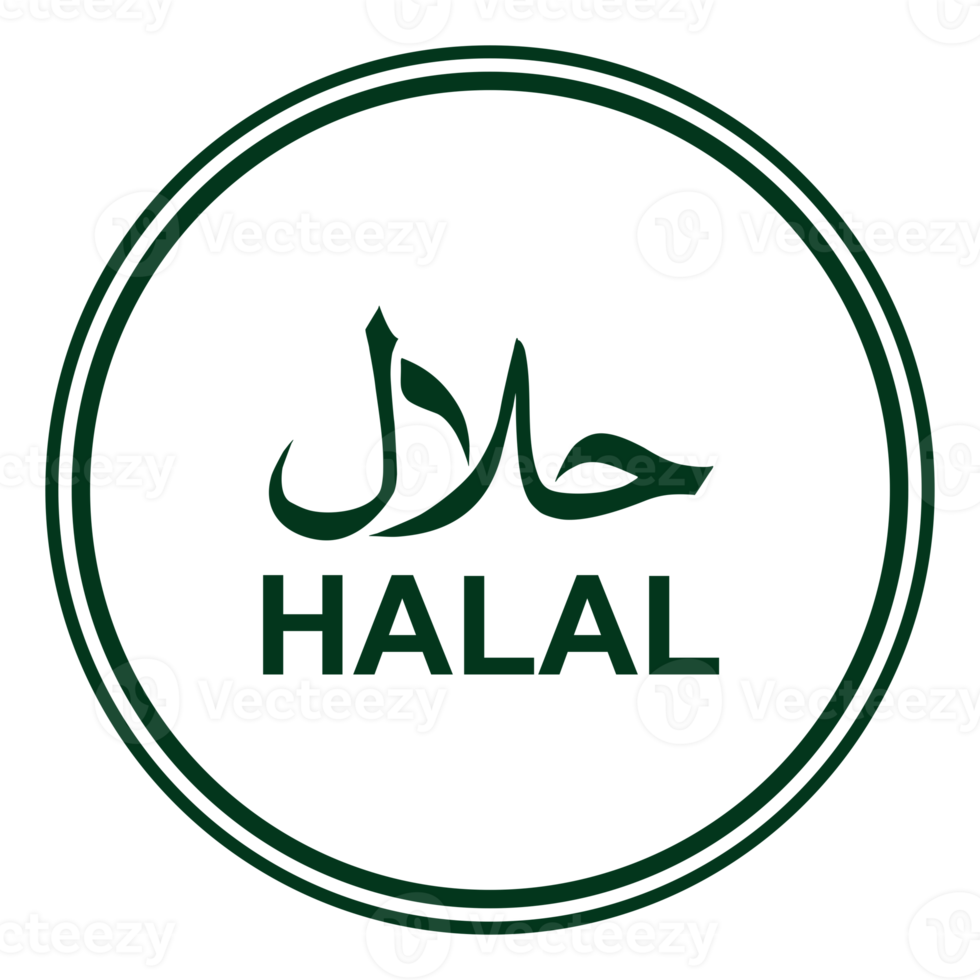 Halal Logo Icon Symbol. Halal Islamic Food Certification. Format PNG