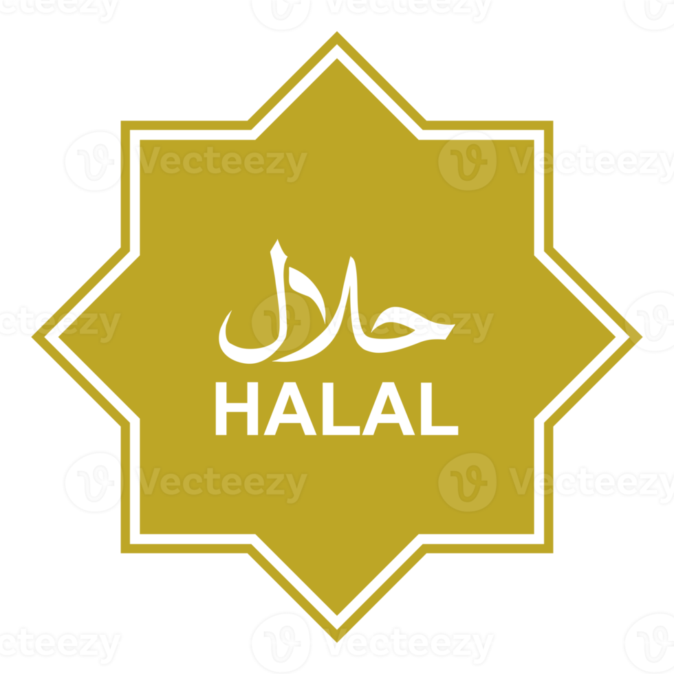 símbolo do ícone do logotipo halal. certificação de alimentos islâmicos halal. formato png