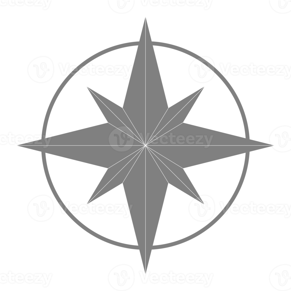 Compass Silhouette for Icon, Symbol, Apps, Website, Pictogram, Art Illustration or Graphic Design Element. Format PNG