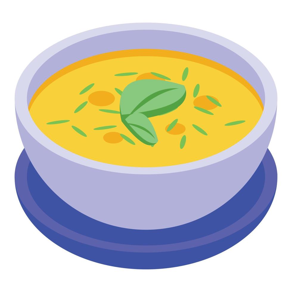 Bean soup icon isometric vector. Food pilaf vector