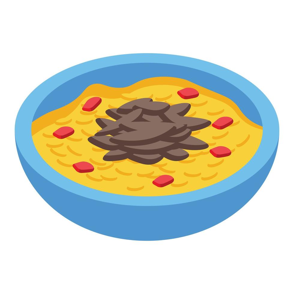 icono de comida de arroz vector isométrico. pan de pastel