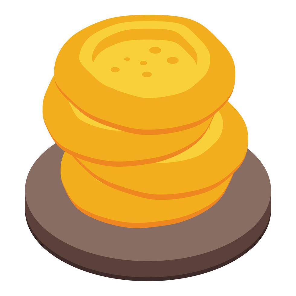 Cheese bakery icon isometric vector. Food rice vector