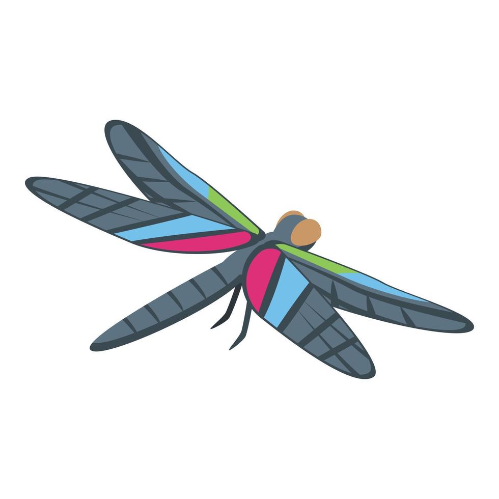 Black color dragonfly icon isometric vector. Wing dragon 15115737