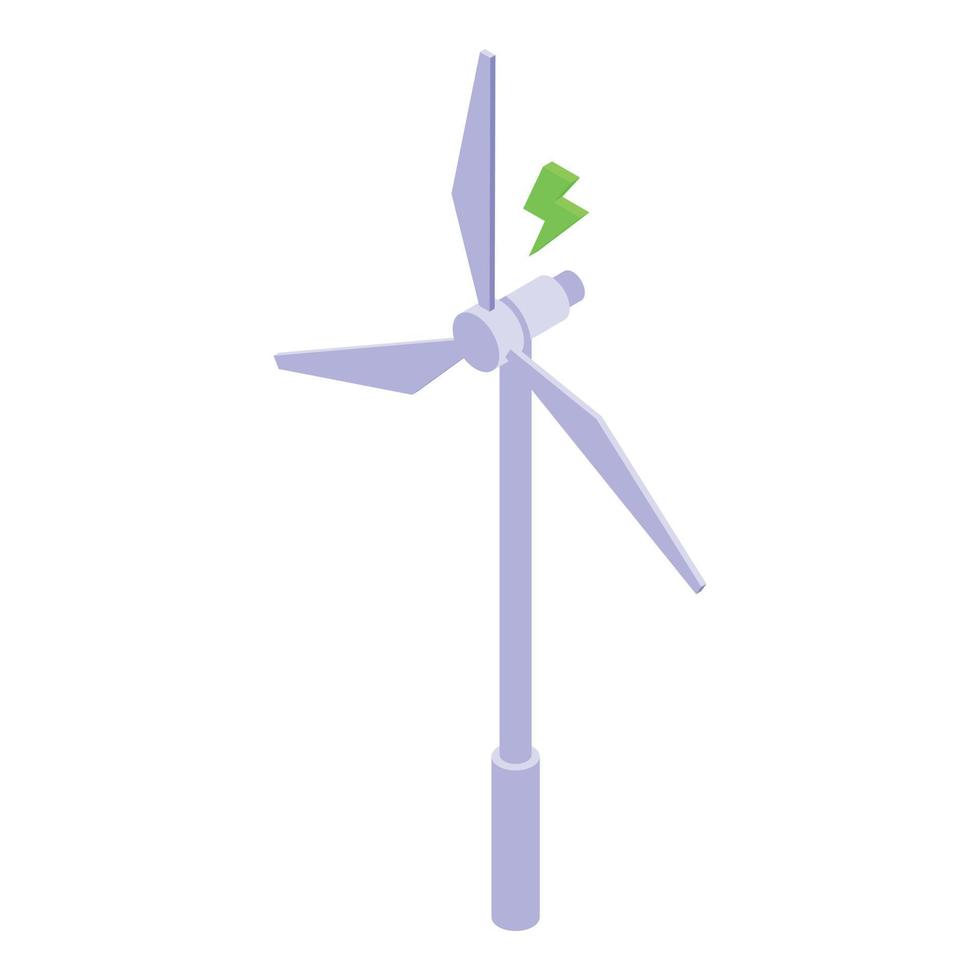 Wind turbine icon isometric vector. Recycle eco vector