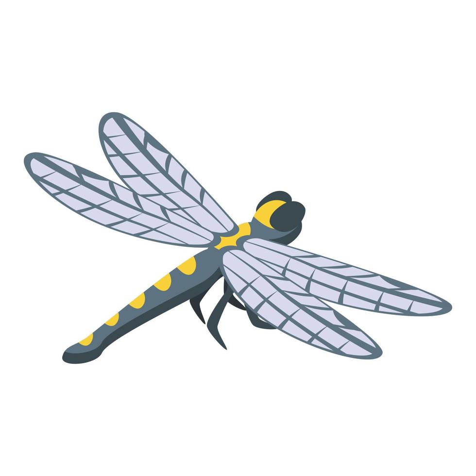 Shape dragonfly icon isometric vector. Insect wing vector
