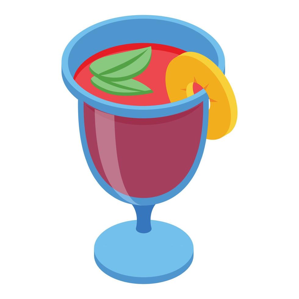 Caribbean cocktail icon isometric vector. Cuisine food vector