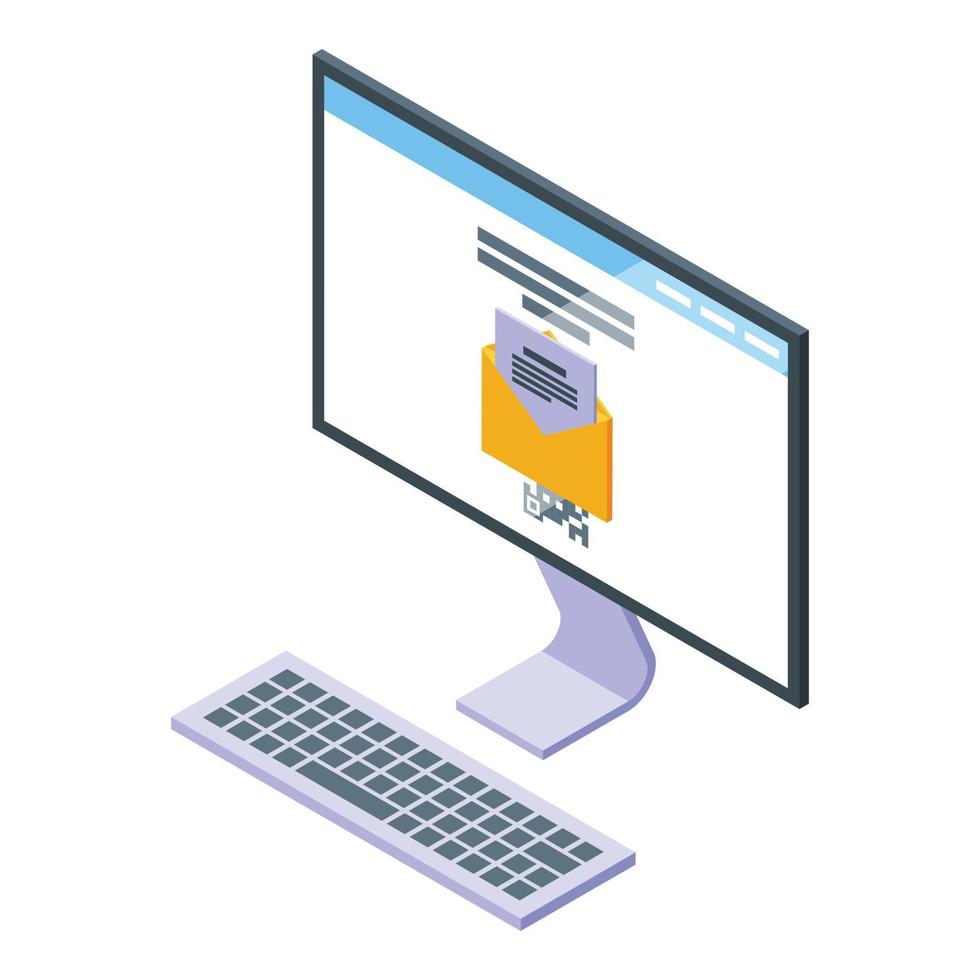 Online pass control icon isometric vector. Vaccine passport vector