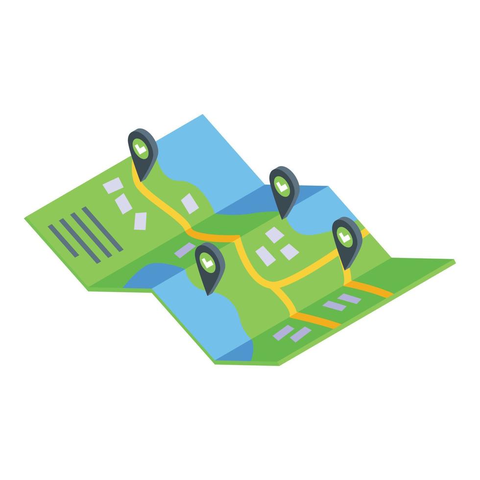 Approved travel map icon isometric vector. Vaccine passport vector